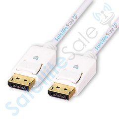 SatelliteSale DisplayPort DP Cable Male to Male 4K/30Hz 8.64Gbps PVC White Cord