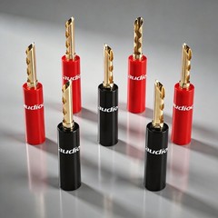 10pcs 24K Gold Plated BFA-Z 4mm Banana Plug Dual Screws Speaker Cable Connectors