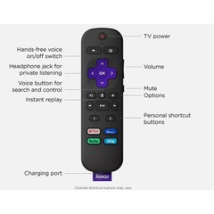 Roku Voice Remote Pro Rechargeable TV Control Hands-free Headphone Mode LostFind