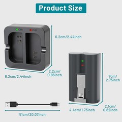 2 Pack 8000mAh Rechargeable Battery and Charger Station for Ring Doorbell 2/3+/4