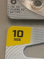 [4pack] Energizer Hearing Aid Batteries Size 10, Yellow Tab, 6 battery per pack.