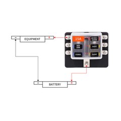 1X 6 Way 12V-32V Car Marine Fuse Box Block Holder W/ 12PCS Blade Fuses Red Light