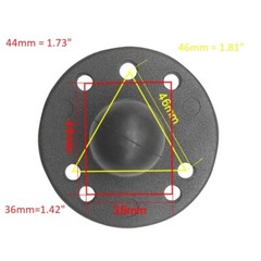 RAM B STYLE Mount 2.4-Inch Round Aluminum Base Multi Hole Pattern 1-Inch Ball