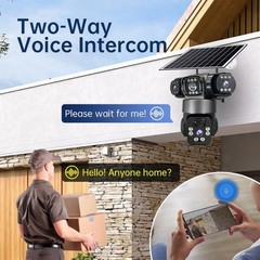2PCS 16MP HD 4G SIM Solar Battery Powered Outdoor Pan/Tilt Home Security Camera