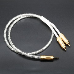 Original MCA Stereo 3.5mm to 2RCA Audio Cable Silver Plated Hi-Fi For Auidophile