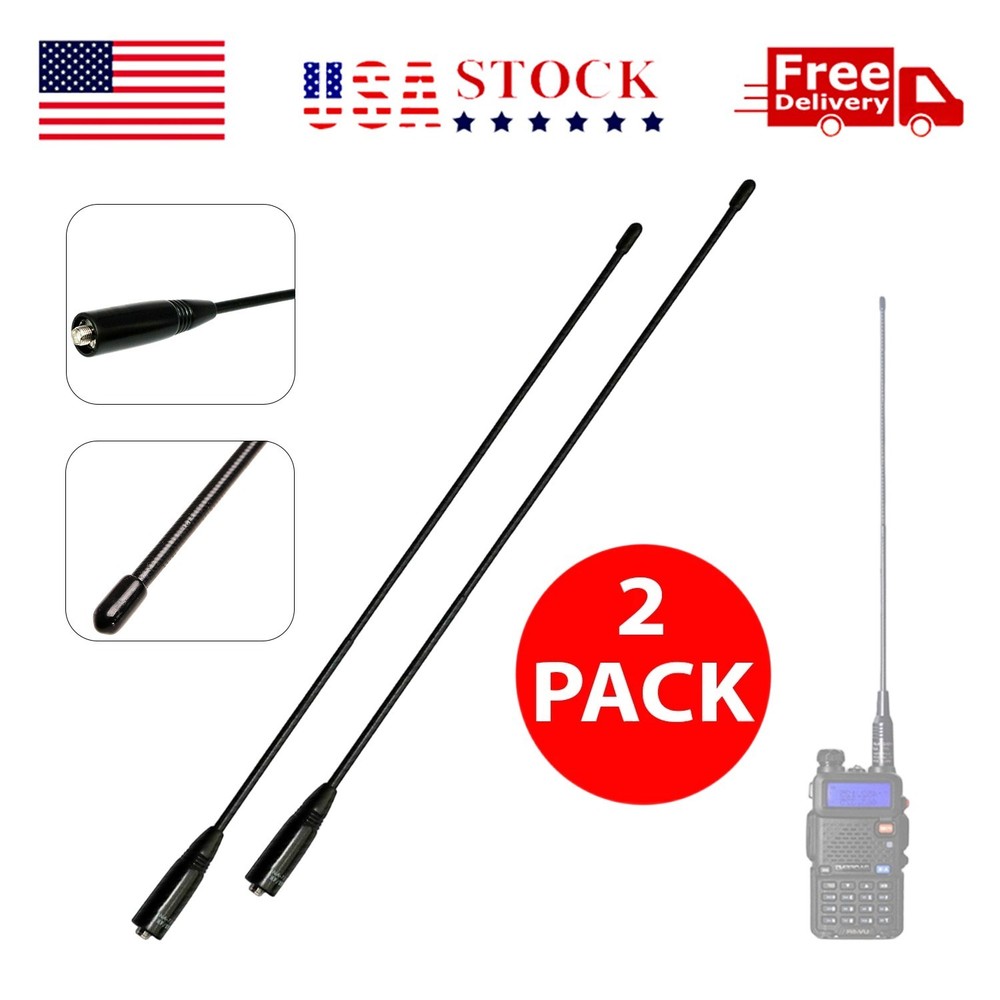 2-Pack Dual Band 144/430MHz SMA-Female for Baofeng UV-5R V Nagoya NA-771 Antenna
