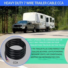 30 FT Heavy Duty 7 Wire Trailer Cable CCA 14/12/10 AWG Multi Gauge Insulated Str