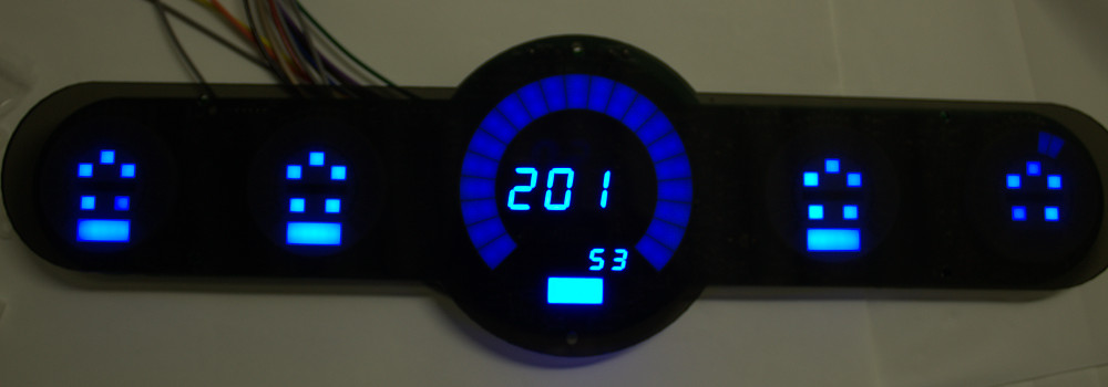 Universal Bargraph style 5.5 Gauge Panel w/ Blue Leds Made in the USA!
