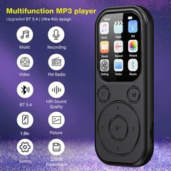 32GB MP3 Player 1.8″ IPS Screen Bluetooth 5.4 APE/FLAC Playback 12H Battery
