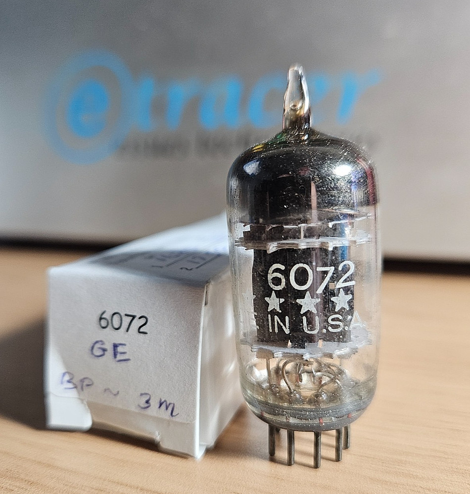 GE GL-6072 FIVE STAR BLACK PLATE NOS VINTAGE TUBE 3 MICA 6072 12AY7 *eTRACER* #4