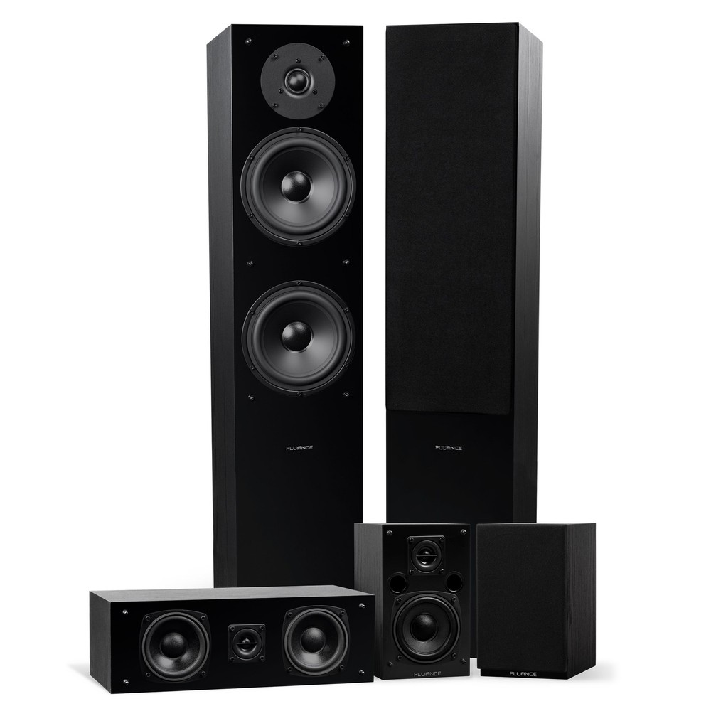 Fluance Elite 5.0 Surround Sound Home Theater Speaker System – Black