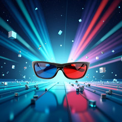 1Pcs Black Adult Black Frame Red Blue 3D Glasses for Dimensional Anaglyph Movie
