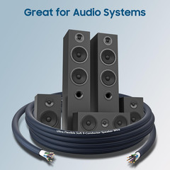 9 Conductor Speaker Wire 25 FT, 18 Gauge CCA Stranded Cable, 18AWG 4-Channel Spe