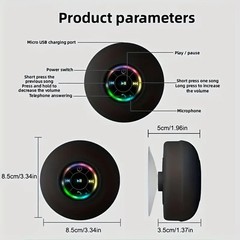 Bluetooth Wireless Speaker Audio Waterproof for Shower Room Kitchen Suction cup