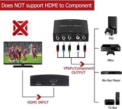 YPbPr Component to HDMI Converter 5 RCA RGB Adapter Stereo Audio 1080P HD