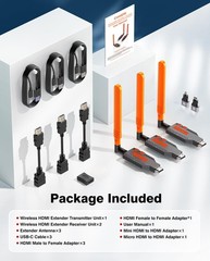 Coolpie Wireless HDMI Transmitter and 2 Receiver for Multiple TV/Projector