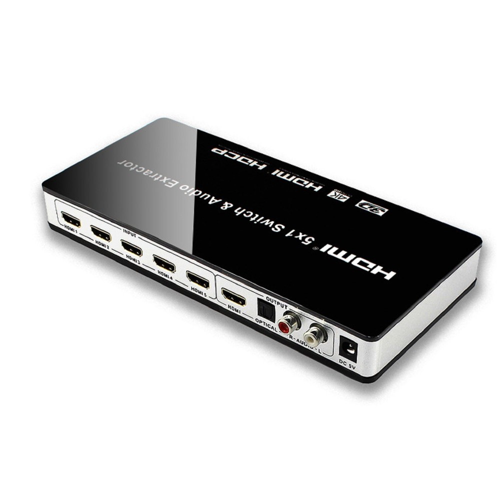 HDMI-Compatible Switch Switcher 5×1 5 in 1 out Audio Extractor 4K For PS4 PS5 x