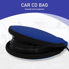 Car CD Storage Case, 28 Capacity Round Portable Oxford Fabric Zipper Disc