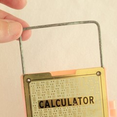 Vintage 1960s Magic Brain Pocket Calculator Metal Plastic Stylus Hong Kong EUC