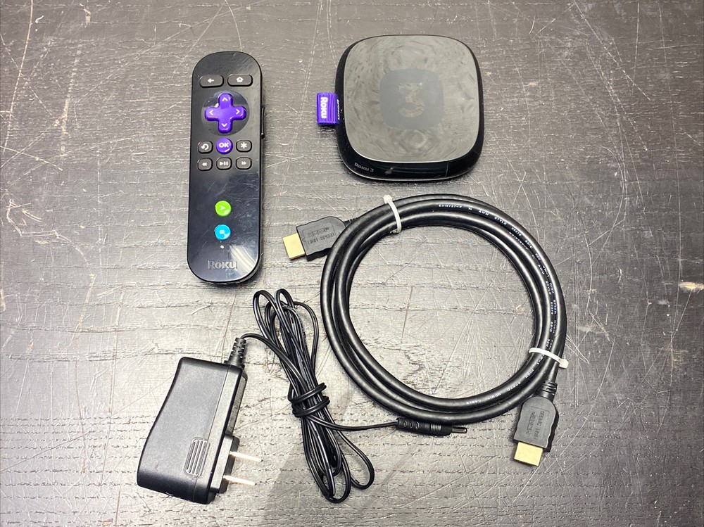 Roku 3 (3rd Generation) Media Streamer 4200X – Black w/ Power Cord & Remote