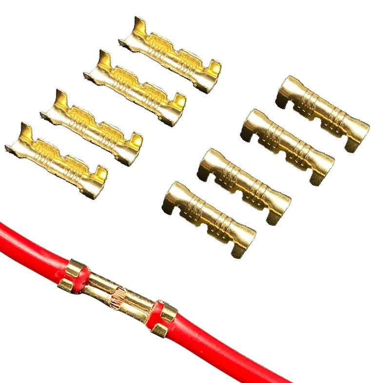 200pcs U Type Brass Terminal Connectors 0.3-1.5mm² Double Crimp Set – NEW