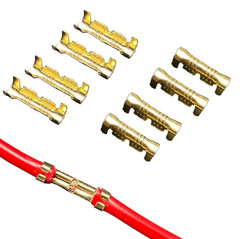 200pcs U Type Brass Terminal Connectors 0.3-1.5mm² Double Crimp Set – NEW