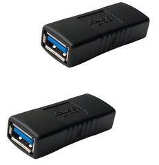 2-Pack USB 3.0 Female to Female Extension Connector Adapter Coupler Blue