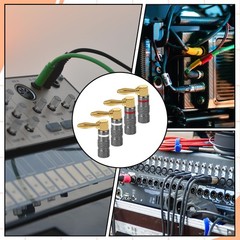 2 Pairs Right Angle Banana Plugs 90 Degree Gold Plated Connector for Speaker …