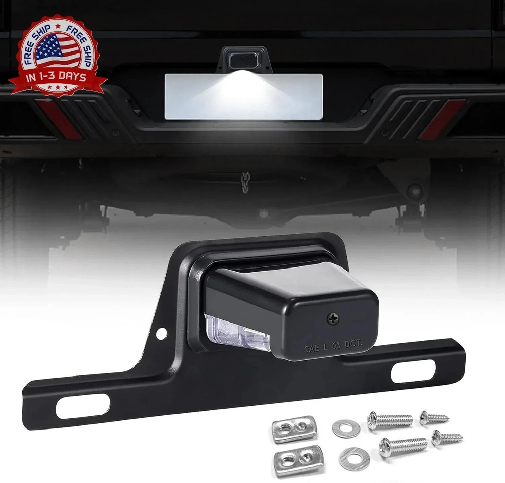 LED License Plate Light with License Plate Holder, Waterproof 12V DC License Tag