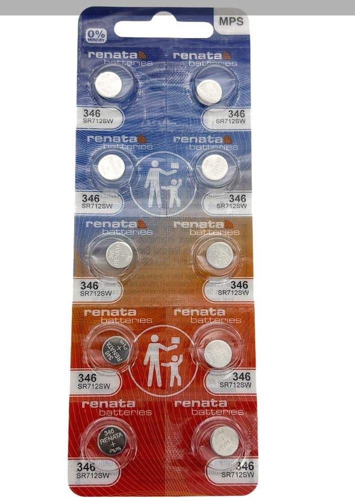 Renata 346 Silver Oxide Battery 1.55V SR712SW Swiss Made (Pack of 10)