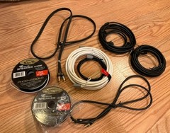 Multiple Audio/Video Cables – RCA, speaker wire, coax, s-video – new/never used