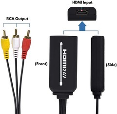 HDMI to RCA Composite AV Converter Adapter, Support PAL/NTSC, 1080P, 6.6ft.