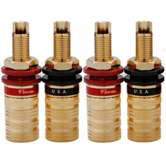 4Pcs HiFi Speaker Binding Post Gold Plated Audio Jack Sockets Plug Terminals