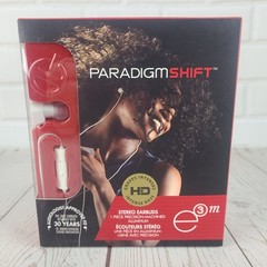 Paradigm Shift e3m Earbuds Headphones with Microphone White New!