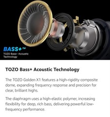 TOZO Golden X1 Galaxy Blue/Black Earbuds OrigX Pro, LDAC & Hi-Res Audio Wireless