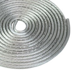 10 ft 4 GA Gauge Car Battery Power Cable Ground Wire Tin OFC Copper Clear Silver