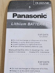 5 pc carded PANASONIC CR2025 DL2025 ECR2025 3v Lithium Battery Expire 2034
