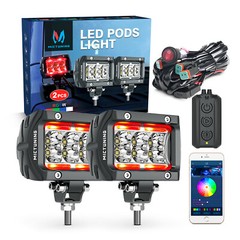 MICTUNING 4″/5″ 180W LED Work Light Pods Offroad Fog Driving Lamp Wiring Harness
