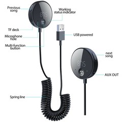 Bluetooth 5.0 Wireless Car FM Transmitter AUX Stereo Audio Receiver Adapter USB