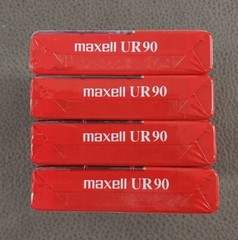 Four (4) Maxell UR 90 Blank Audio Cassette Tapes Type I Normal Bias, Indonesia