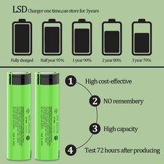 1~16 Pack 3.7V Rechargeable Button top Batteries (3500mAh) 18650 Battery