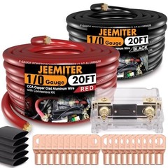 1/0 Gauge CCA Wire Battery Cable Copper Clad Aluminum 40FT Wire + ANL Fuse