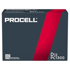 DURACELL PC1300 1.5V D12 PROCELL ALKALINE MANGANESE DIOXIDE BATTERY 12 COUNT