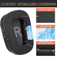 SOULWIT Ear Pads for Logitech G Headsets Black Gold