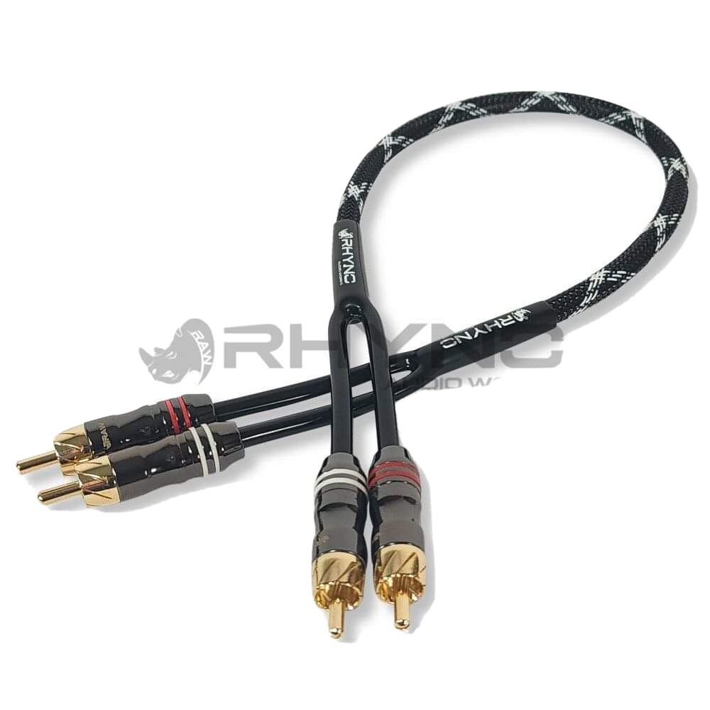 Rhyno Audio Works Black Braided RCA Cable (1.5FT Length)