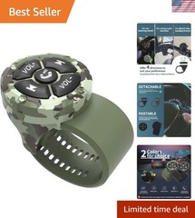 Green Bluetooth Media Remote – Waterproof Steering Wheel Control for iOS/Android