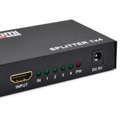 4 Port 1 x 4 HDMI Splitter AV HUB 1080P HD Amplifier HDTV Box + Power Supply US