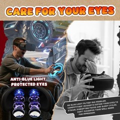 DESTEK V5 VR Headset for Phone with Controller, Anti-Blue light 110° FOV – Black