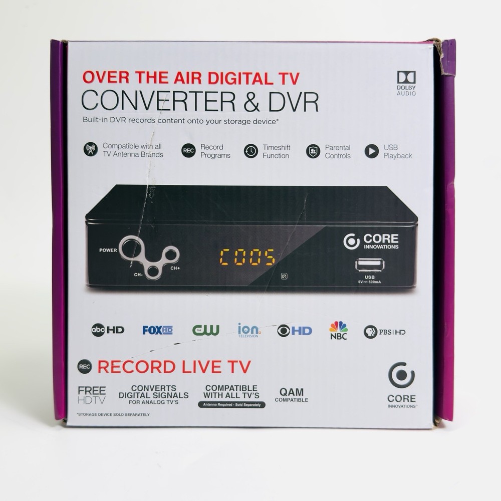 Core Innovations CTCB105 Digital TV Converter DVR Box HDMI OTA Receiver Open Box