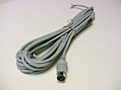 7 pin keyed male din connector connected to 20 ft cable